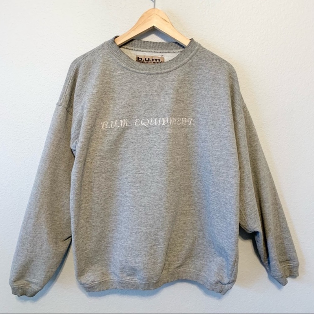 BUM Equipment Vintage Gray Crew Neck Sweatshirt